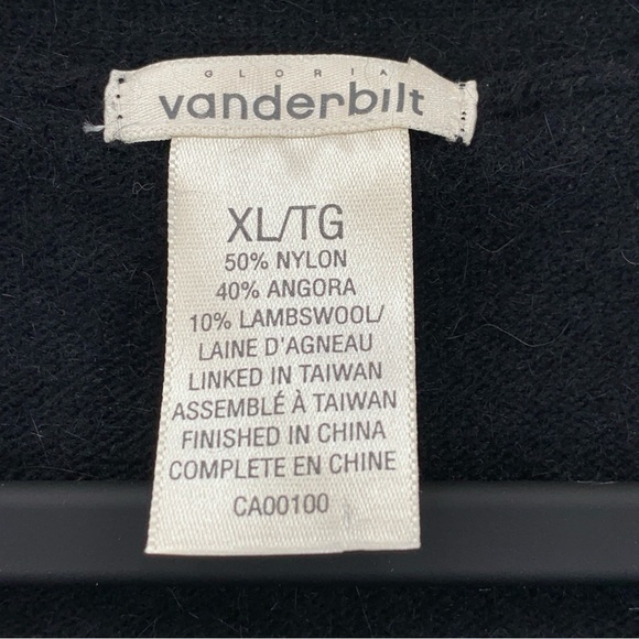 Gloria Vanderbilt Cardigan Sweater Womens XL Black Angora Rabbit Lambswool Vtg - Picture 5 of 6